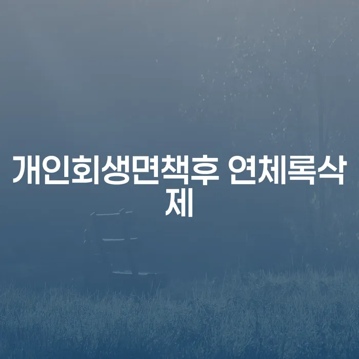 개인회생면책후 연체록삭제, 이 방법으로 가능한가요?